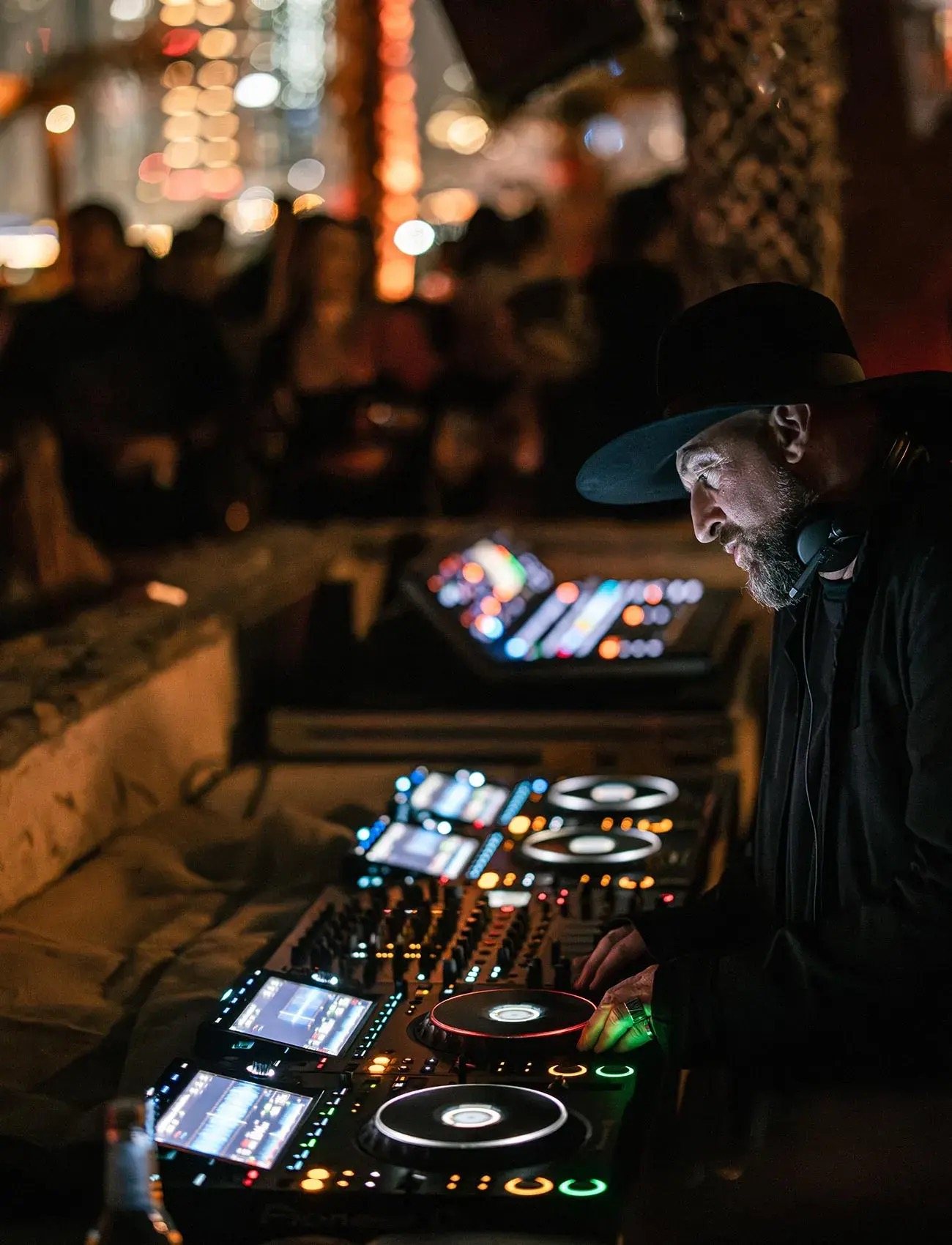 A DJ playing a Be Beach night at Dubai Harbour